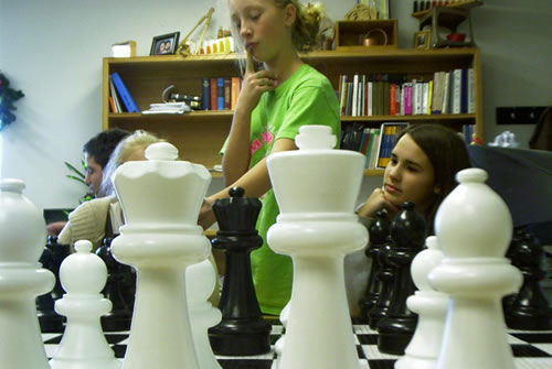 Yeah, I know, girls playing chess is pretty far fetched, but they take nicer pictures.