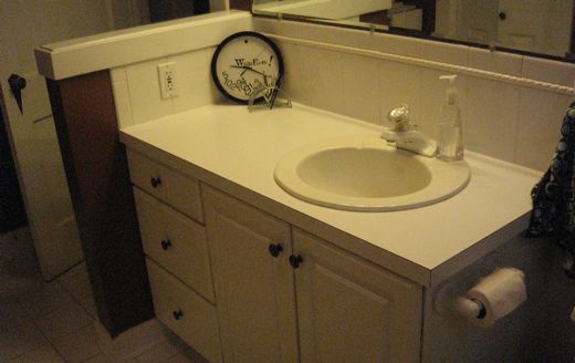 The sink was ruined from a leaky faucet.