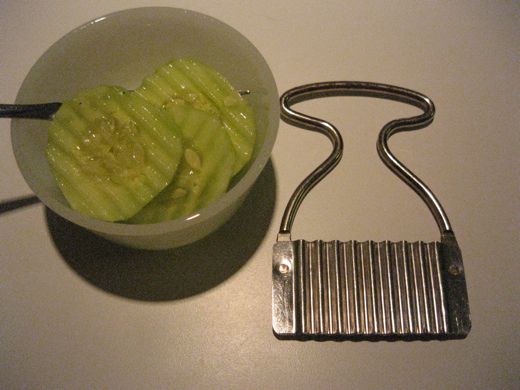 Crinkle cut cucumbers!  A triple-c threat.