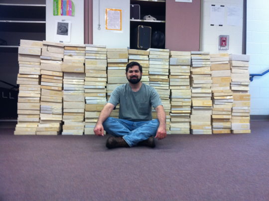 He estimates 200-250 boxes of music.